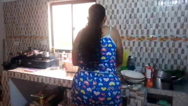 Watch the full clip titled : Stepson fucks stepmom hard in kitchen rough sex with big ass Latina MILF