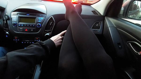Enjoy watching hardcore video : Step Mommy Teases Me With Her Nylon Legs In The Car