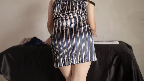 Enjoy watching hardcore video named : Big Dick Stepsister Creampie From Behind While Folding Clothes - Silk Satin