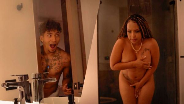 Enjoy watching this uncut video of : Stepmom Kataleya Gil Naked Shower Fuck By Stepson Thiago Lopez - Big Tits Latina MILF Rough Doggy Style