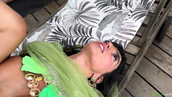 Enjoy watching this uncut movie named : Pakistani Housewife Aaliyah Yasin Cheating on Husband with Yeri Blue - Big Tits Blowjob Outdoor Poolside Fuck