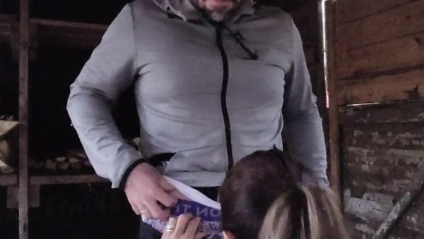 Enjoy watching the hardcore scene of : Horny Wife Gets Fucked Doggy Style While Chopping Wood Outside - Amateur Homemade HD