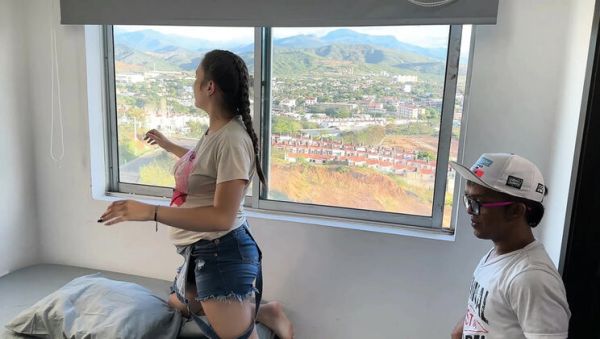 Stream this complete video : Hot Latina Girlfriend Fucks Me in Her Stepparents' House, We Hide When They Arrive Unexpectedly