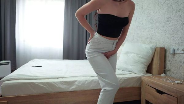 Watch the full clip named : Desperate Teen Tori Diamond Peeing in Jeans - Wet Solo Pissing Fetish