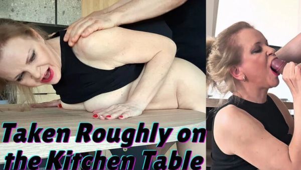 Stream this complete video named : Amateur MILF Misses Jenny Roughly Fucked On Kitchen Table By Neighbor