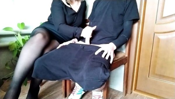 Stream this hardcore scene named : Risk Taking Handjob With Juicy Ukrainian MILF Mom - Homemade Office Sex & Cumshot