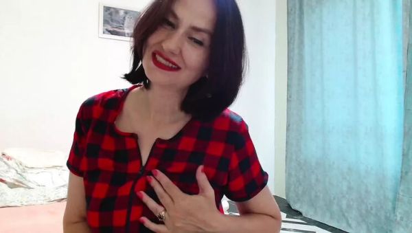 Stream the uncensored video named : Amateur MILF Angela Lady's Big Natural Tits & Moans Lead to Orgasm Under Table POV