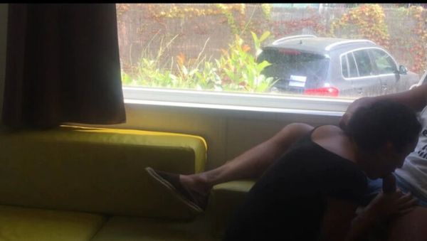 Enjoy watching the complete movie : Risky Public Blowjob In Front Of Window - Hot Brunette MILF Wife On Her Knees Outdoor Camping