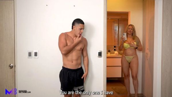 Stream this uncut video named : Stepmom Monique Fuentes Sucks Big Cock To Keep Secret From Stepdad - Max Betancur