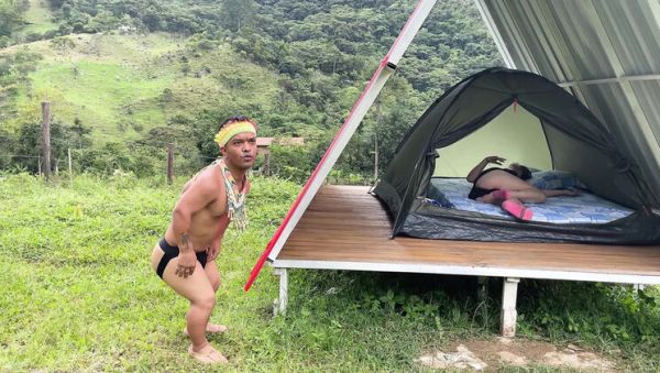 Play HD video titled : Indian teen Julianaburning gets horny seeing MILF Chiky's ass in forest, fucks her hard outdoor