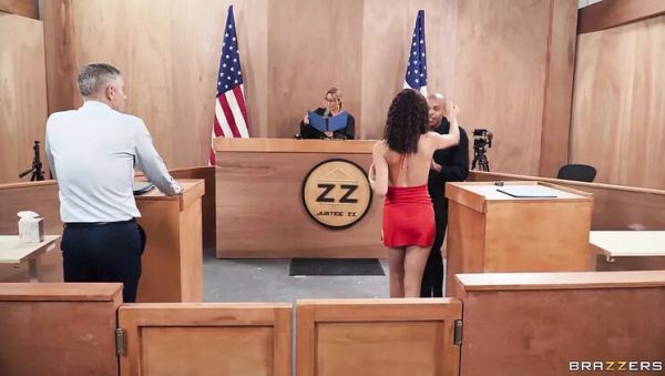 Enjoy watching this uncensored clip named : Luna Baby Kylie Rocket Threesome Courtroom Blowjob & Cumshot