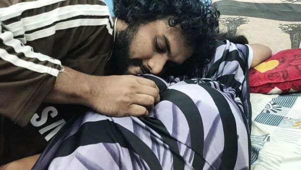 Stream this complete scene of : Desi Mallu Wife Big Ass Kissing Romance in Nighty - Hot Indian Couple