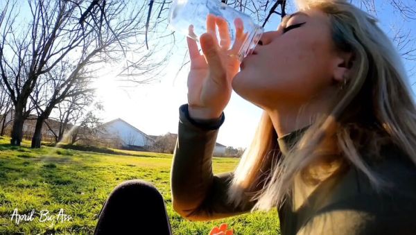 Play uncensored scene called : April BigAss Drinks Piss on Street in Real Outdoor Risk