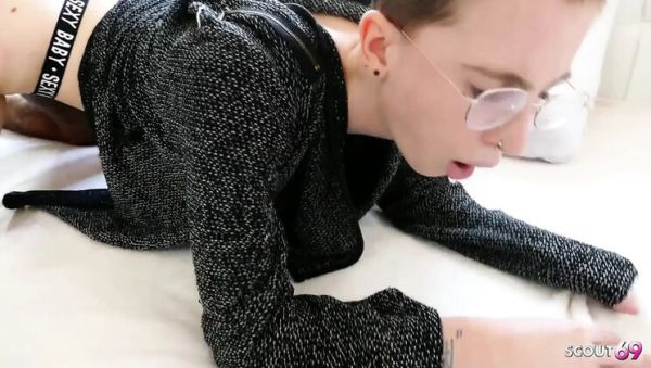 Watch uncensored video of : German Short Hair Nerd Girl Lia Louise Gets Hard Fuck - Big Natural Tits Bouncing