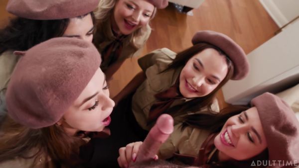 Watch full video named : Kylie Rocket And Charles Dera In These Five Horny Teens 18+ Want To Take Their Virginity!