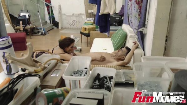 Watch this uncensored movie : Jolie Noir German MILF rides huge cock on couch deep throat blowjob cumshot