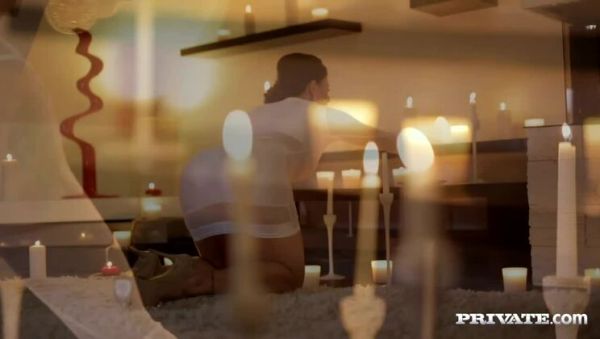 Stream this uncensored clip titled : Billie Gets Laid by Two Men at the Same Time in a Candle Lit Room