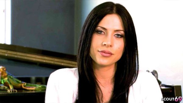 Watch the full scene of : Black Hair Blue Eyes Teen Casting First Time No Condom Hard Fuck