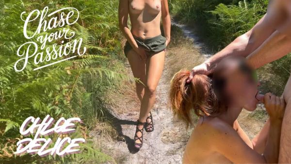 Play the uncut movie named : French MILF Chloe Delice Outdoor Blowjob and Cumshot on Tits