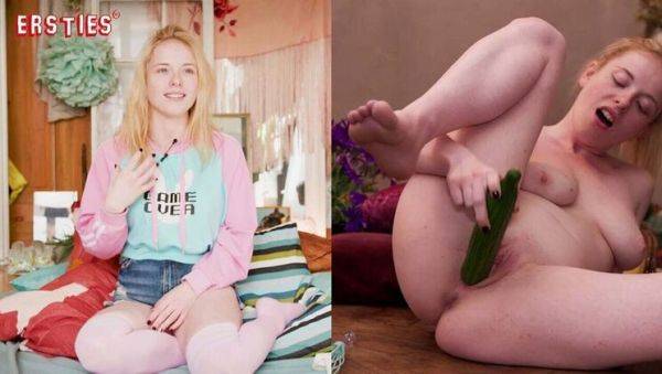 Watch full scene named : Blonde German Amateur Mia Adler Masturbates with Sex Toy on Kitchen Table - HD Solo