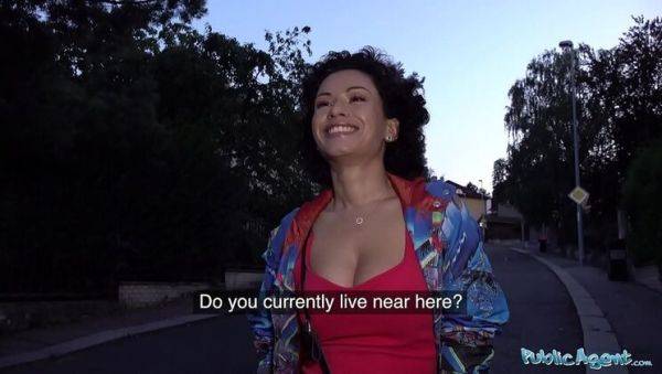 Watch this full scene called : Stacy Bloom Outdoor Fuck in Red Dress - Hairy Pussy Public Sex