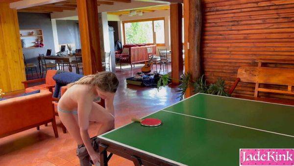 Watch this full clip of : Stepsister Loses Ping Pong Game and Gets Fucked Hard on the Table - JadeKink