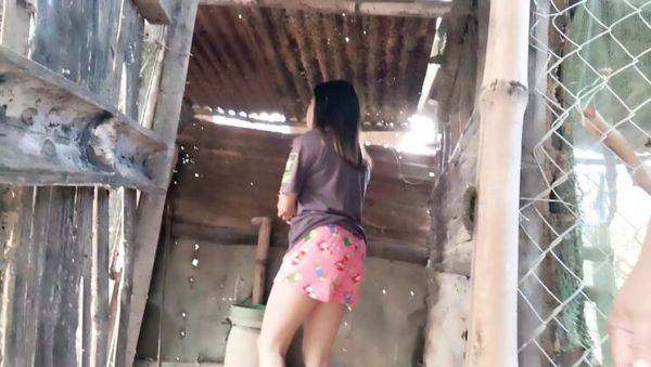 Enjoy watching this uncensored movie titled : Pinay Teens Explore Abandoned House for Risky Public Sex Adventure