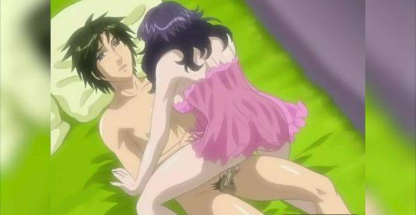 Enjoy watching complete video named : Hentai slut rides her boyfriend until his juicy dick explodes on her clit