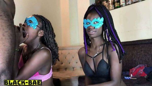 View HD scene called : Hot Threesome with Two Brunette African Babes - Mena & Black Bae