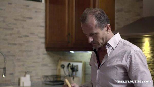 Enjoy watching HD clip titled : Horny Housewife Sienna Day Fucks Two Men In the Kitchen