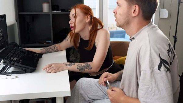 Play the uncut scene called : Redhead Russian Teen Shows IT Teacher How She Passes Exams with Blowjob and Doggystyle