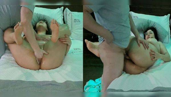 View the full video named : Curvy Latina MILF gets oiled up and squirts hard for hotel handyman