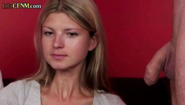 Watch hardcore clip : Blonde CFNM Domme Gina Gerson Teases Couple Into Hot Threesome BJ Action