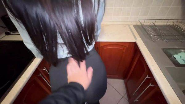 View this full clip named : Woke Up to Stepsister in Leggings and Fucked Her Hard in the Kitchen - AmayaMori