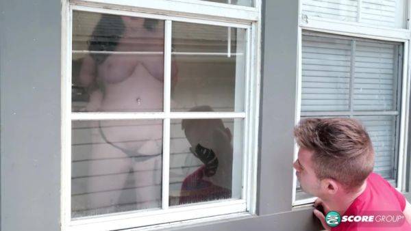 View the HD movie called : Peeping Tom Fucks Busty Nyx Monroe