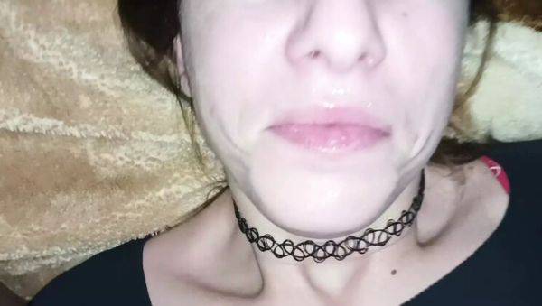 Stream this full scene named : Amateur Wife Gives Sloppy Blowjob and Takes Cum in Mouth