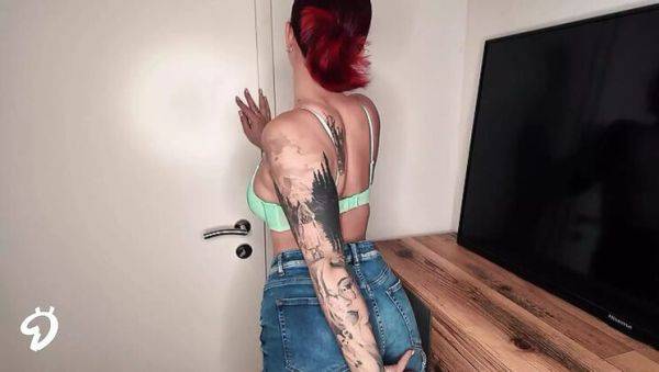 View the complete scene named : Hot Redhead Nina Devil Unwraps Her Big Tits in HD