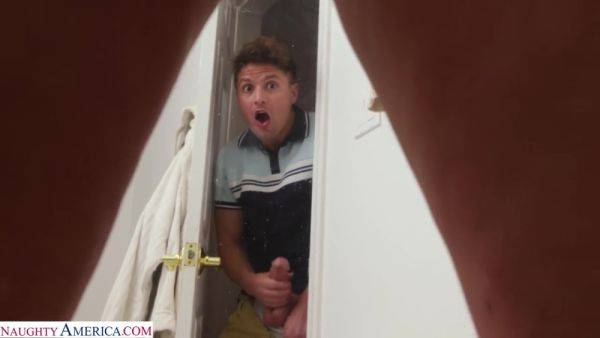 View the hardcore scene titled : Sexy Blonde Milf Takes Her Stepsons Best Friends Big Cock - Jenna Starr