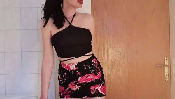 Watch this hardcore video named : Hot German Wife Cuckold Roleplay - Dirty Talk & Dildo Fuck in Bathroom