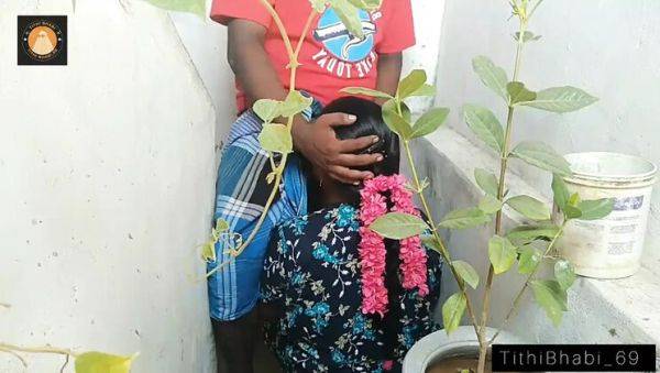 Enjoy watching hardcore scene titled : Hot Bengali Bhabi Fucked by Neighbor on Terrace - Anal & Blowjob Action