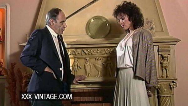 Stream the uncensored scene called : Helena Mirelli Cheating Wife Vintage Threesome with Blowjob and Riding