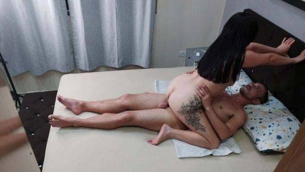 View the complete scene named : Caught My Wife Cheating: Horny Latina Wife Takes It in the Ass in Our Bed