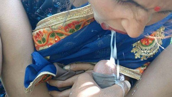 Watch the HD video of : Desi Bhabhi Seema Presses Boobs and Swallows Cum in Mouth