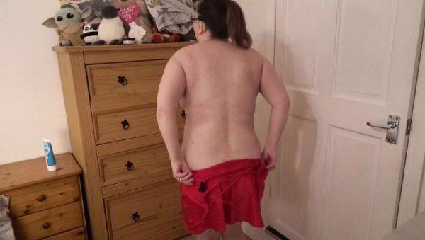 View this HD clip of : Blonde Wife Teases with Butt Plug in Stockings