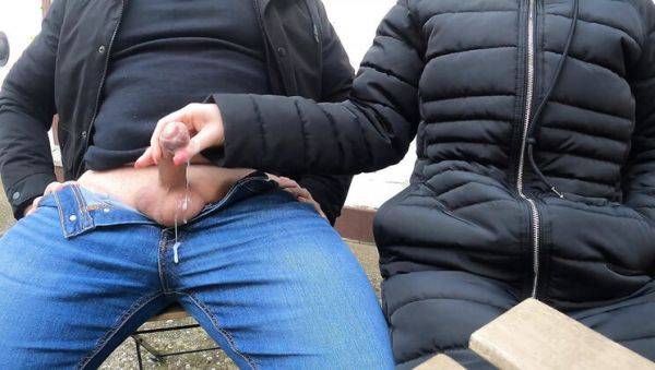 Watch HD movie called : Public Terrace Handjob: My Wife's Girlfriend Watches Her Jerk Me Off