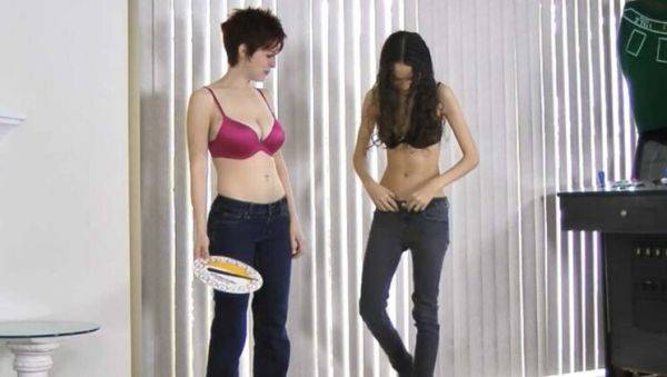 Stream this full movie of : Hot Stripscotch Game with Ryanne Lazerbunny - Big Tits, Brunette, and Lesbian Fun