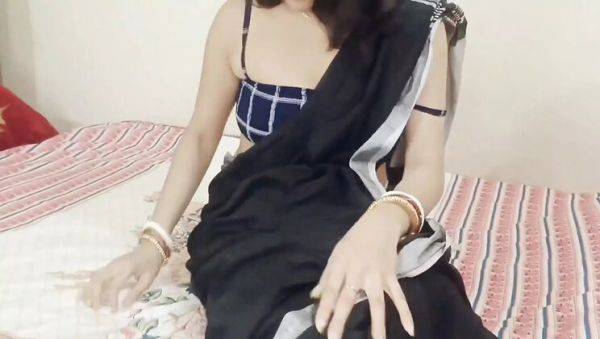 Watch complete video named : Desi Bhabhi in Black Saree Shows Off Hot Body and Gets Fucked Hard