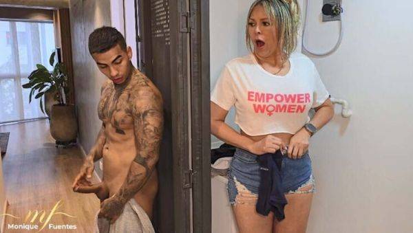 Watch this full movie named : Big Ass Latina MILF Monique Fuentes Takes Stepson's Creampie in Tight Pussy