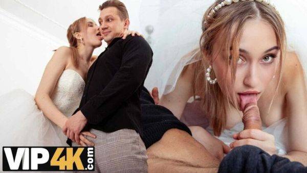 Stream this uncut clip titled : Hot Bride in Wedding Dress Takes Two Cocks Before Marriage - HD 1080p