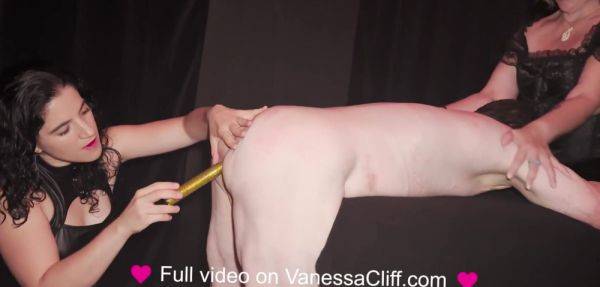 Stream this hardcore scene named : Training a New Domme - Two Femdoms Lovingly Punish a Sub - Vanessa Cliff